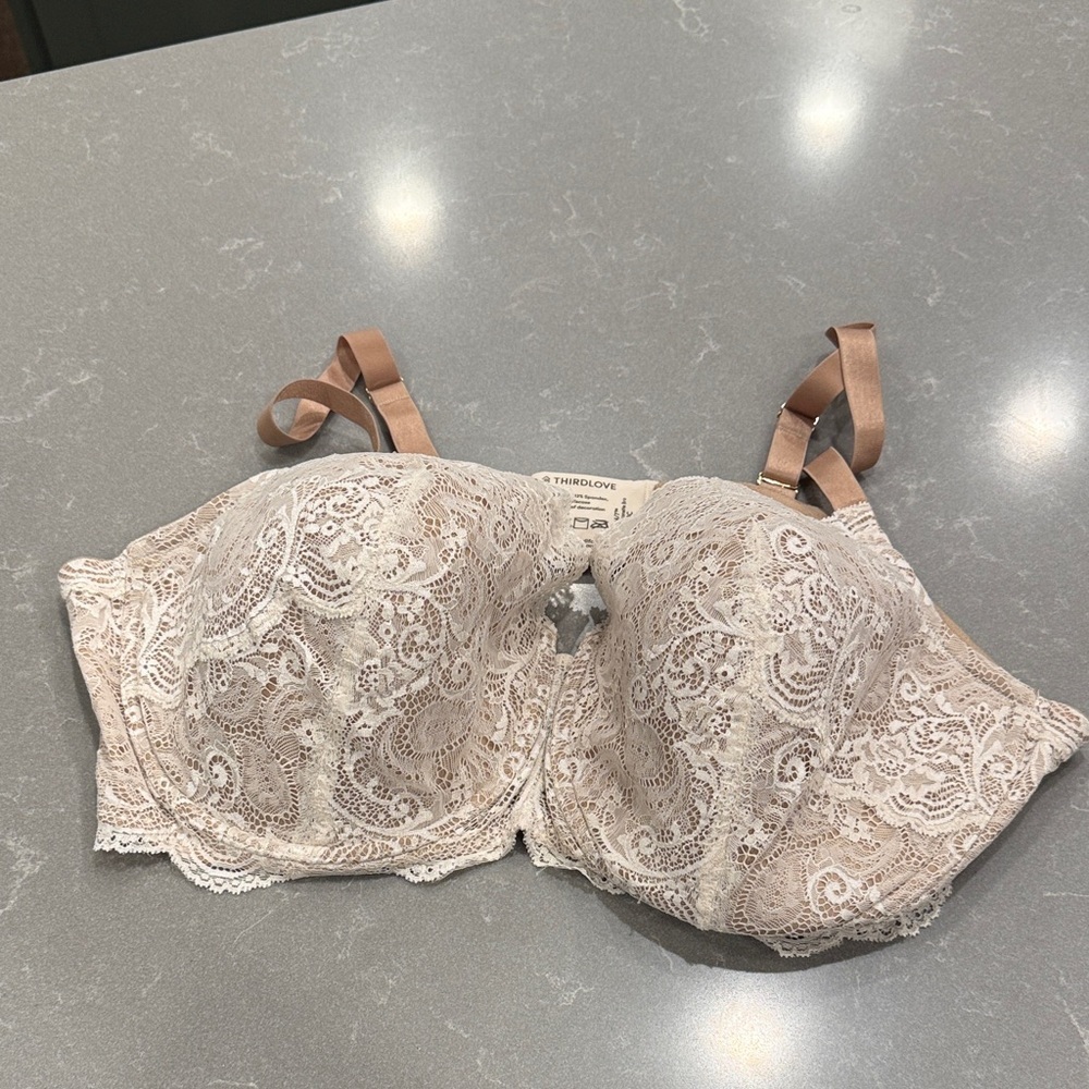 ThirdLove Lace Bra - Cream and Tan